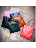 Solid Colour Glossy PU Tote Bag 